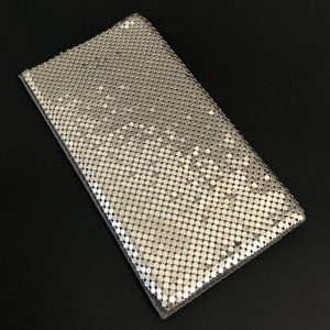 NWT Whiting & Davis Silver Mesh Checkbook/Register Holder